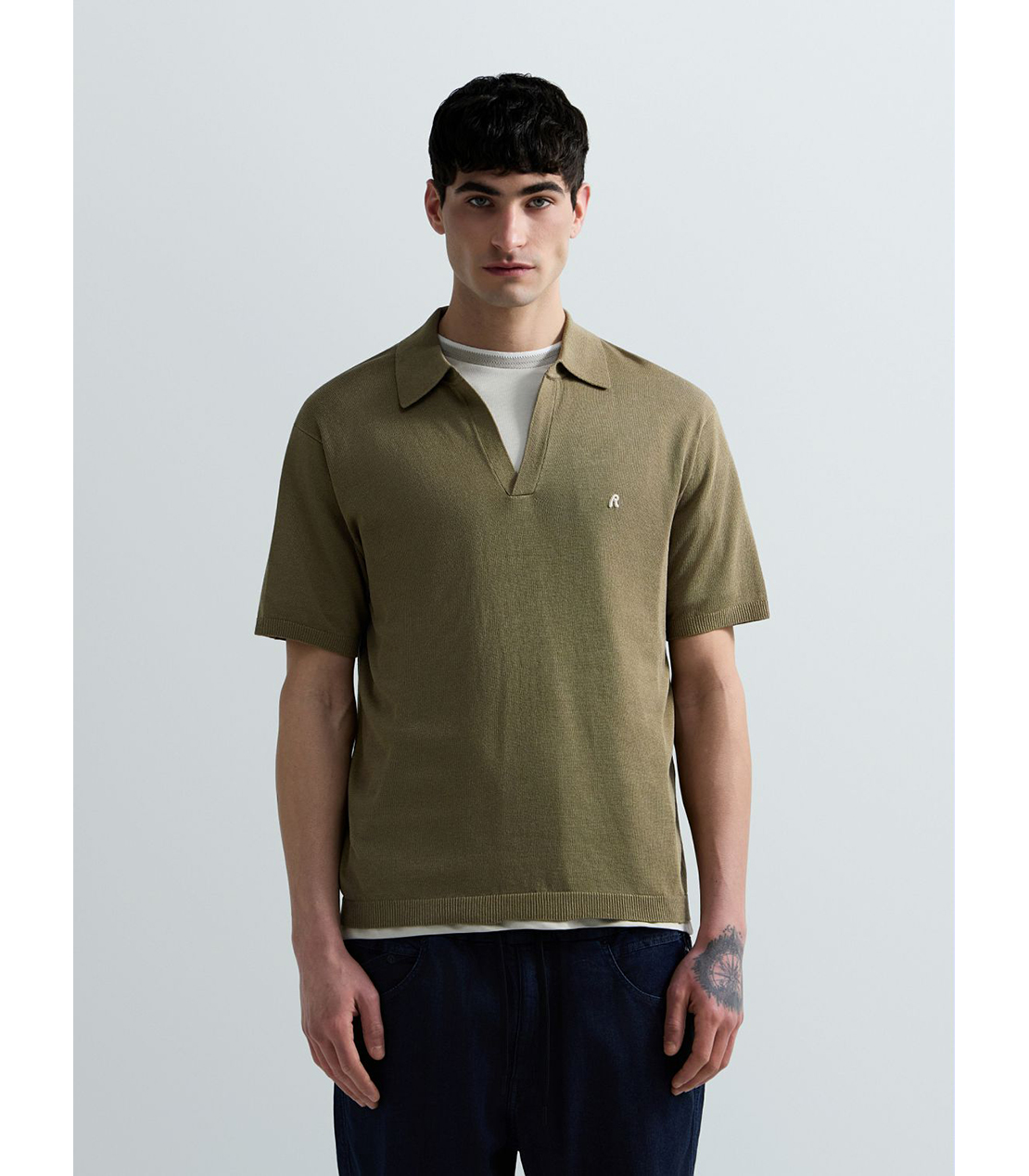 リネンブレンド スキッパー